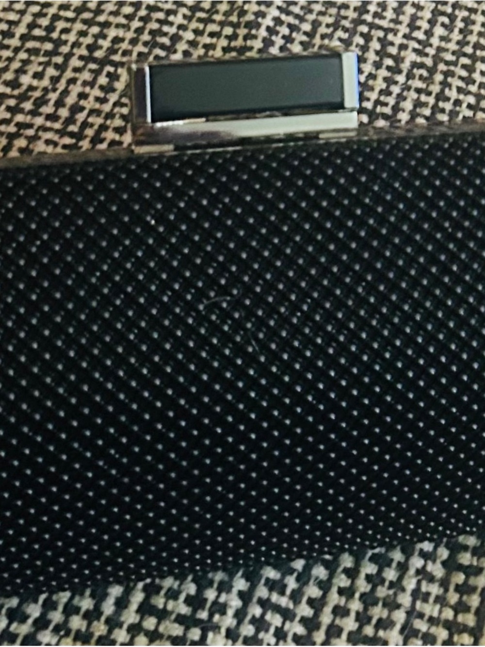 Jessica McClintock Black Textured Clutch